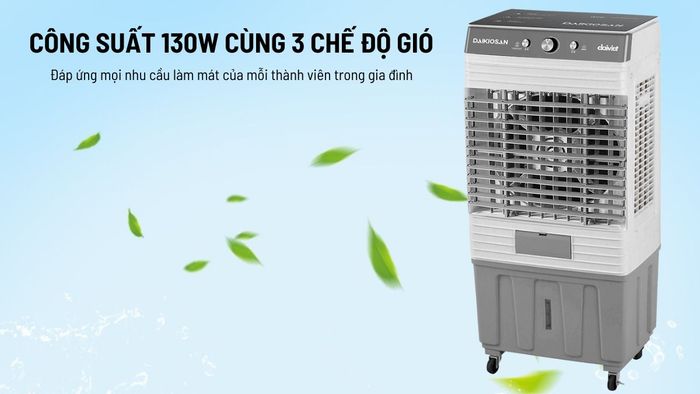 Daikiosan DM101 có công suất 130W kết hợp cùng 3 chế độ gió