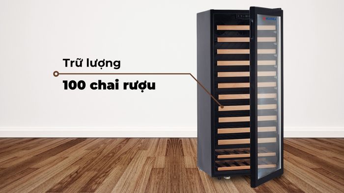 Trữ lượng lớn lên đến 100 chai rượu