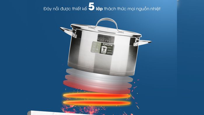 Đáy nồi Kalite KL-333 thiết kế 5 lớp