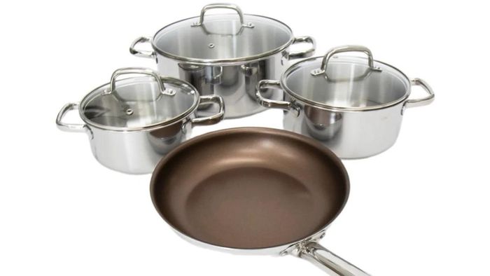 Bộ nồi chảo Kims Cook Uni - Clad 07pcs sở hữu đa dạng kích thước nồi chảo