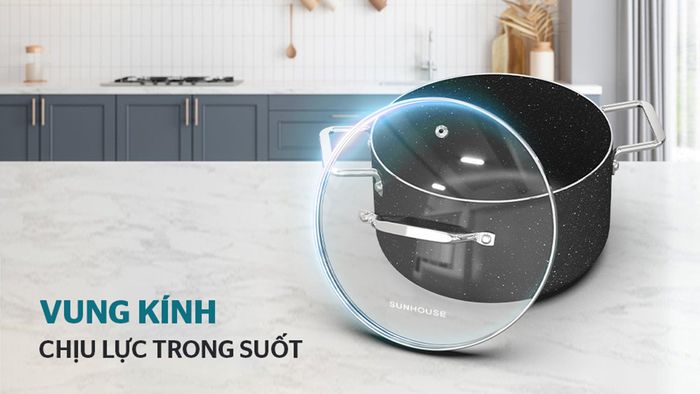 Sunhouse SHG7878MB có vung kính chịu lực trong suốt