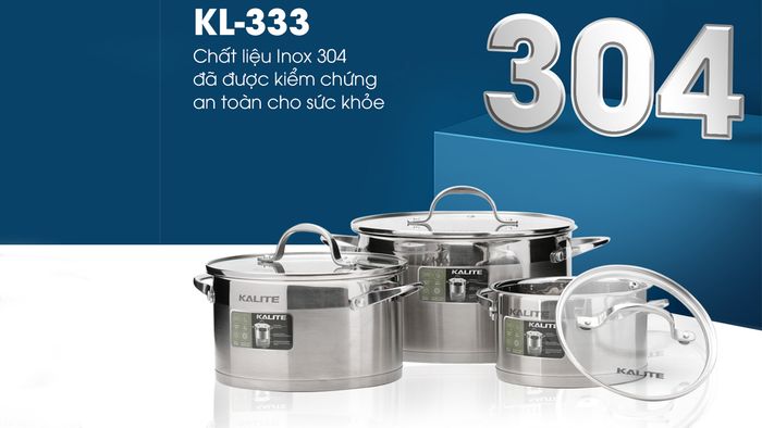 Bộ nồi Kalite KL-333 chất liệu inox 304
