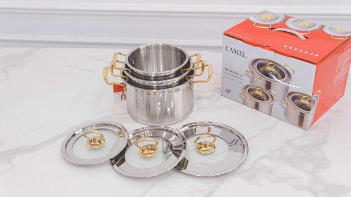 Bộ nồi Inox Camel chất liệu inox 304 bền bỉ