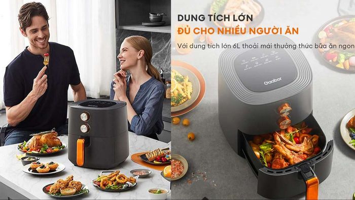 Nồi chiên không dầu Gaabor GA-M6A 6.0 Lít có thiết kế sang trọng