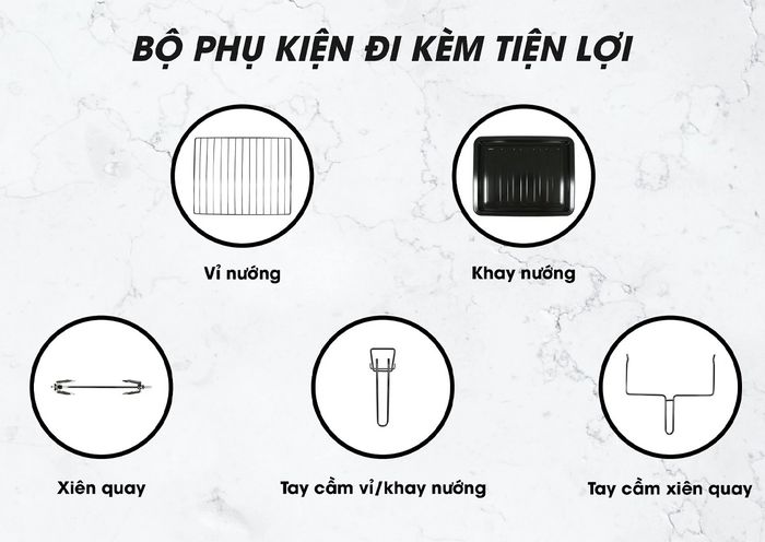 Sanaky VH-129N2D có bộ phụ kiện đi kèm tiện lợi