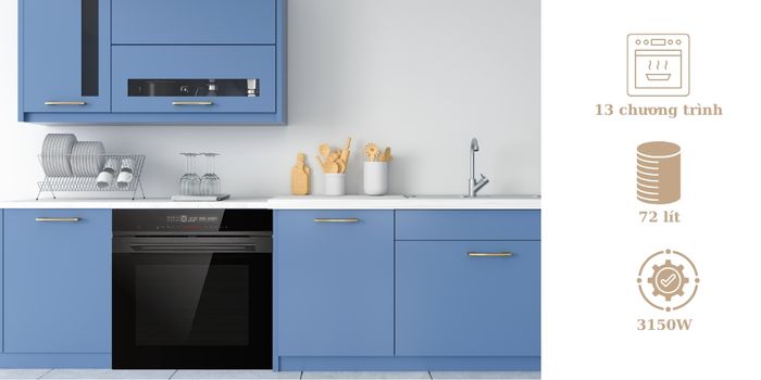 Hafele HO-8T72A công suất 3150W, dung tích 72 lít và 13 chương trình nướng