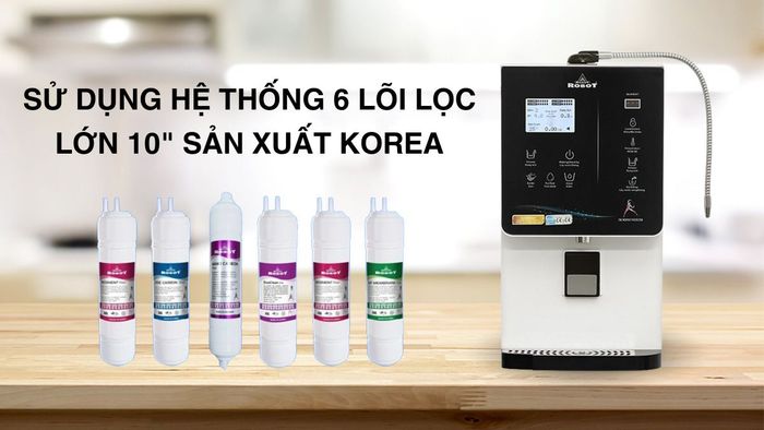 Robot IonQueen 129C sử dụng hệ thống 6 lõi lọc lớn 10