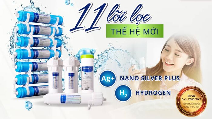 Máy lọc nước nóng lạnh Sanaky VH-202HY 11 lõi lọc