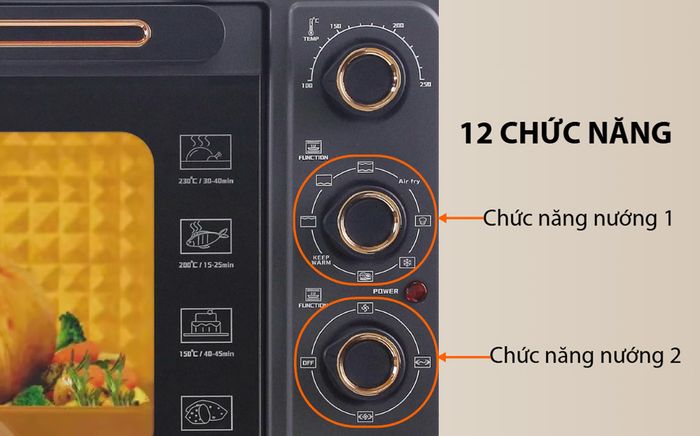 Simplehome TOV-48G trang bị 12 chức năng nướng