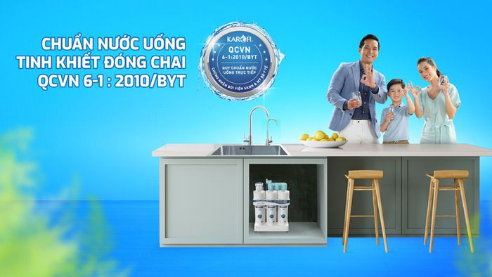 Karofi KAQ-UC05 đạt chuẩn nước uống tinh khiết đóng chai