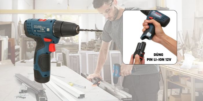 Bosch GSR 120-LI gọn gàng, dễ di chuyển khi dùng pin