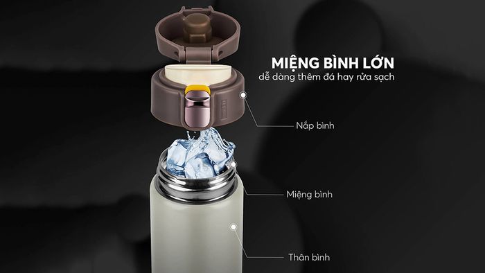 Miệng bình Elmich 2248295W rộng dễ dàng bỏ đá và làm sạch