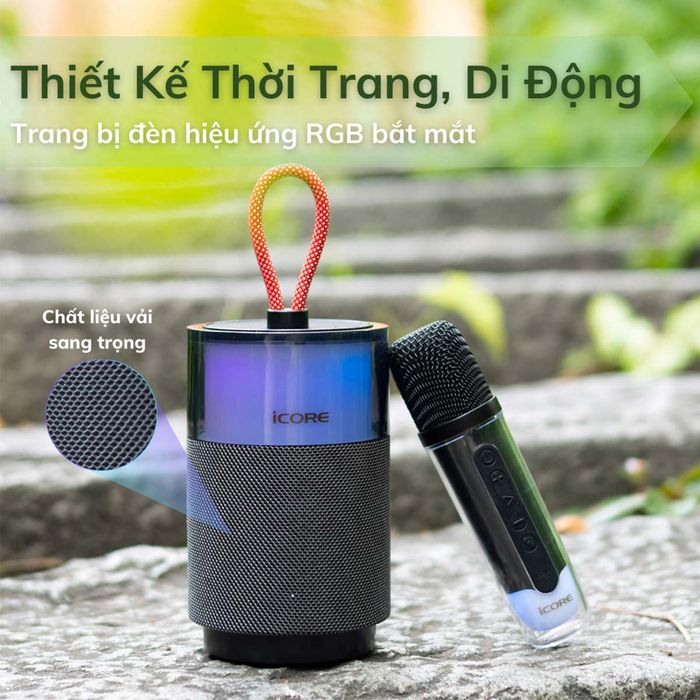 Loa iCore ISM03 có thiết kế sang trọng và hiệu ứng đèn bắt mắt