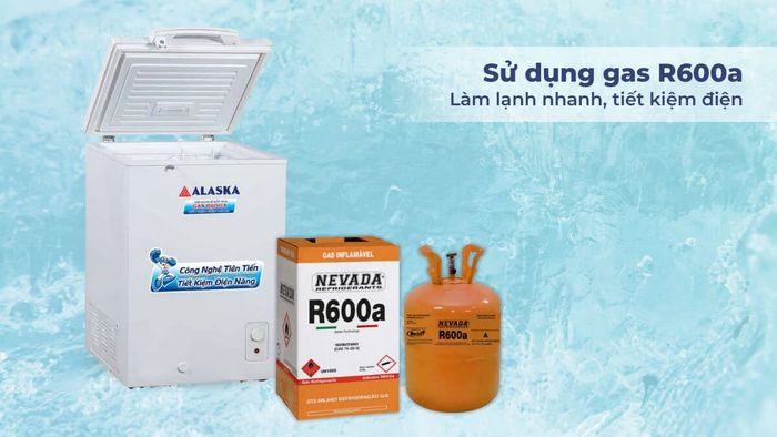 Tủ Đông Alaska 103 Lít BD-150 sử dụng gas R600a có hiệu suất làm lạnh cao