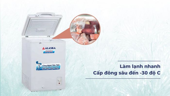 Tủ Đông Alaska 103 Lít BD-150 có khả năng làm lạnh nhanh và sâu