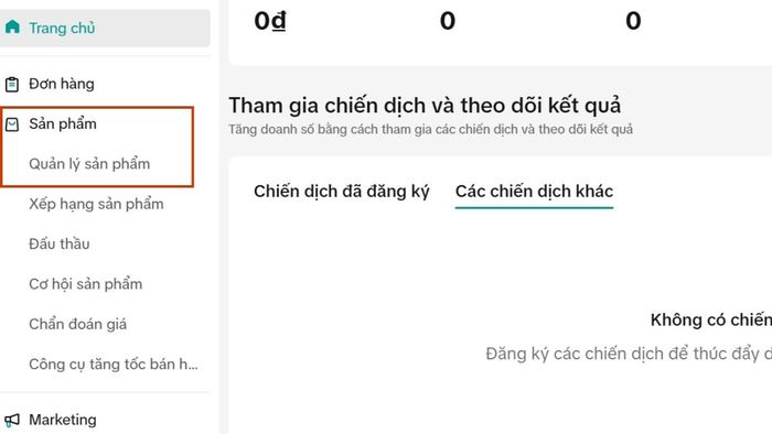 Cách xóa sản phẩm trên TikTok Shop qua trang quản lý - bước 2