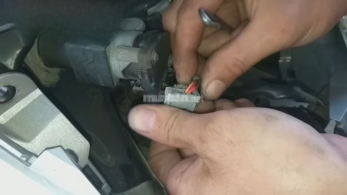 Bước 3: Tìm dây đen sọc trắng trong giắc, dùng tua vít nhẹ nhàng lấy dây ra