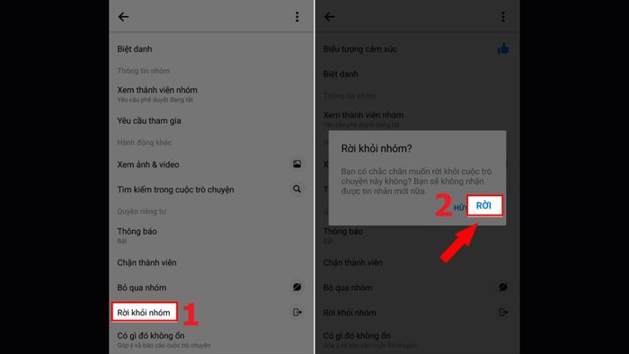Cách tìm lại nhóm chat trên Messenger - xóa nhóm khi bạn là quản trị viên - bước 4