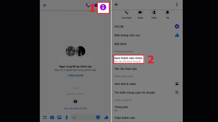 Cách tìm lại nhóm chat trên Messenger - xóa nhóm khi bạn là quản trị viên - bước 2