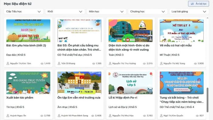 Kho tài liệu học tập đa dạng và phong phú