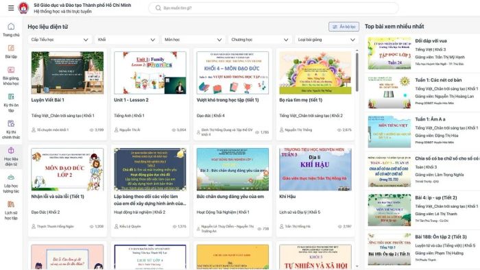 Khám phá tổng quan về trang web Hoctructuyen.hcm.edu.vn