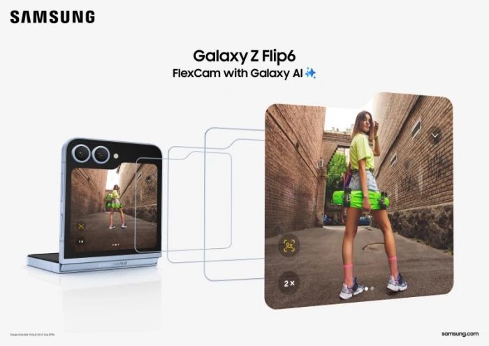 Thiết kế màn hình của hai phiên bản Samsung Galaxy Z Flip6 và Galaxy Z Flip5