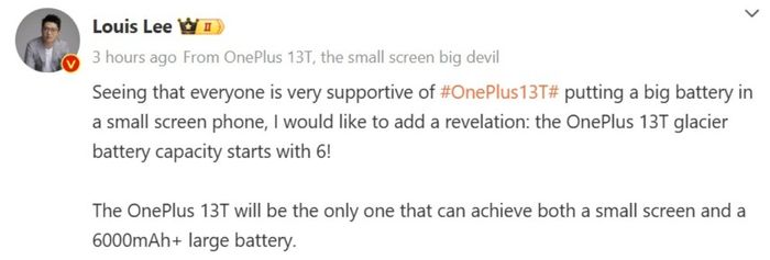 OnePlus 13T sở hữu viên pin đáng nể