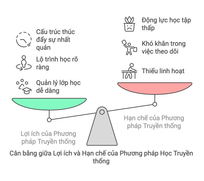 Phương pháp học truyền thống được áp dụng như thế nào?