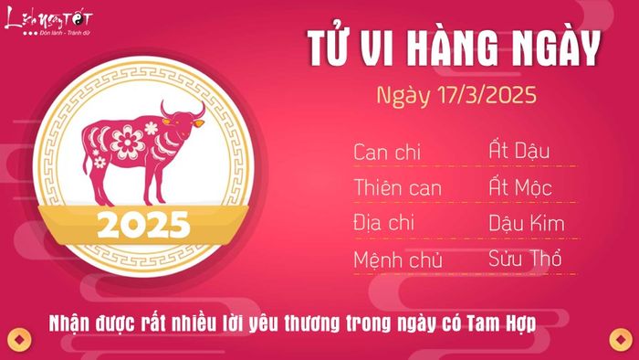 Tử vi hàng ngày 17/3/2025 của 12 con giáp - Sửu