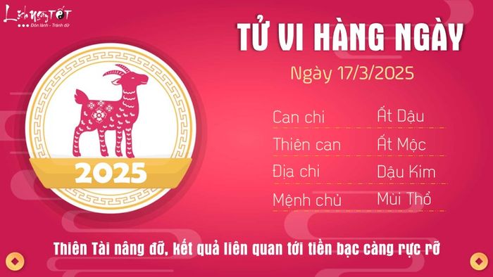 Tu vi hang ngay 17/3/2025 cua 12 con giap - Mui
