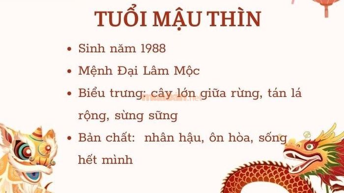 Để biết được màu xe hợp với tuổi Mậu Thìn 1988, bạn cần nắm rõ thông tin cơ bản về tuổi và mệnh ngũ hành.