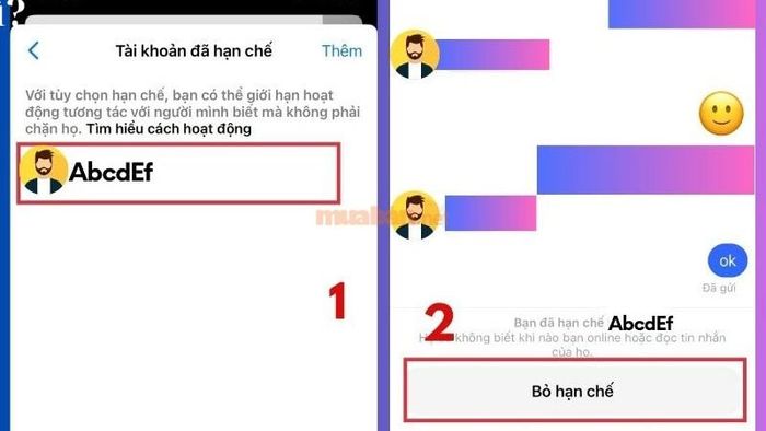 Cách gỡ bỏ hạn chế Messenger trên điện thoại - Bước 3