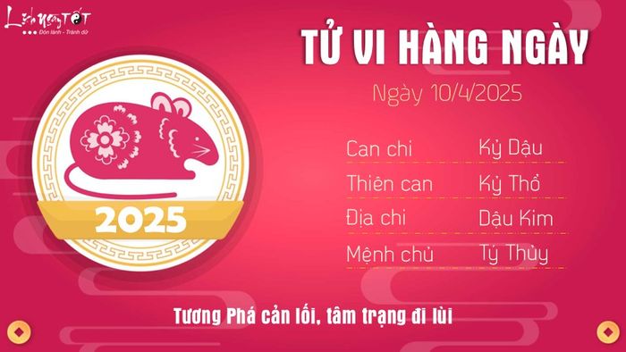Tử vi hàng ngày 10/4/2025 - Tuổi Tý