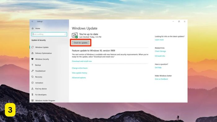Sửa lỗi 0xc00007b bằng cách cập nhật Windows phiên bản mới nhất - bước 3