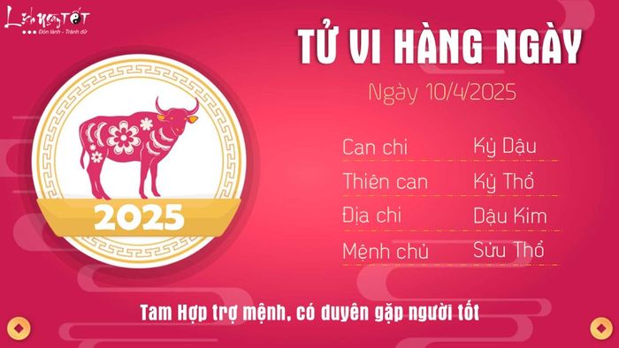 Tử vi hàng ngày 10/4/2025 - Tuổi Sửu