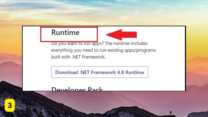 Sửa lỗi 0xc00007b bằng cách cài đặt lại Microsoft .NET Framework - bước 3