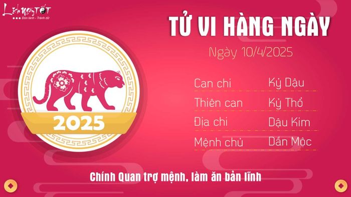 Tử vi hàng ngày 10/4/2025 - Tuổi Dần