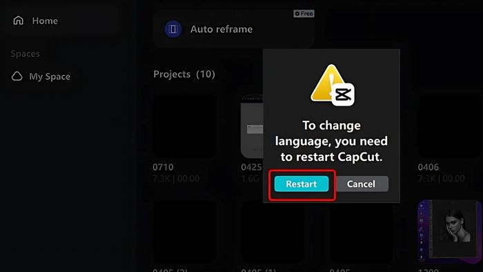 Các bước cơ bản để thay đổi ngôn ngữ tiếng Việt trên CapCut PC