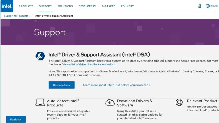 Cập nhật driver cho card đồ họa Intel