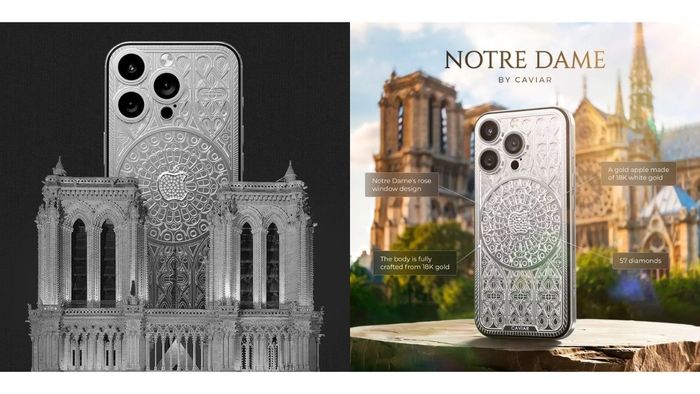 Caviar ra mắt phiên bản iPhone 16 Pro Max lấy cảm hứng từ vẻ đẹp của Nhà thờ Đức Bà Paris.