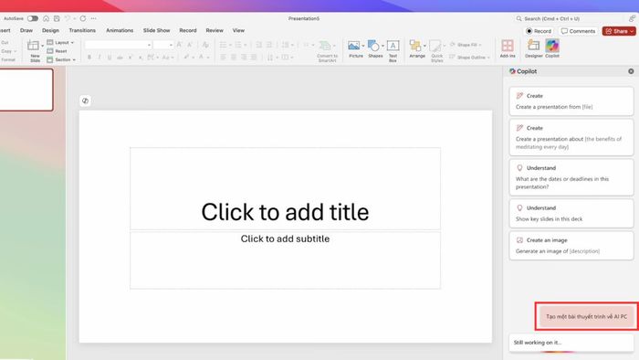 Hướng dẫn sử dụng Microsoft Copilot trong PowerPoint - Bước 3
