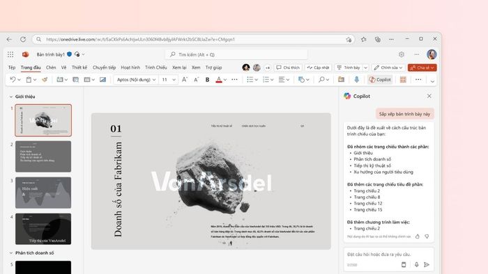 Copilot trong PowerPoint giúp xác định các điểm nhấn thảo luận hiệu quả trong bài thuyết trình