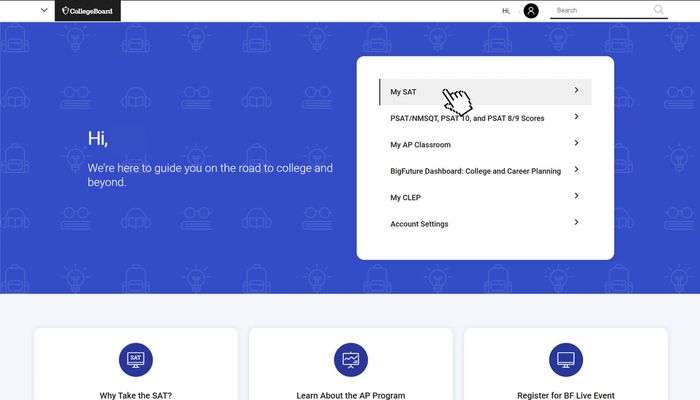 Đăng nhập vào tài khoản College Board của bạn