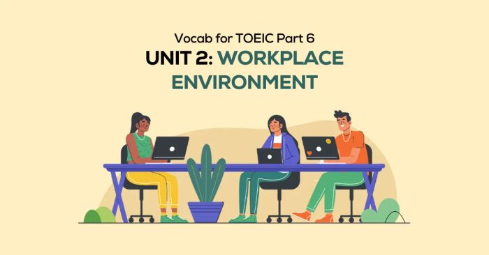 vocab for toeic part 6 unit 2 workplace setting