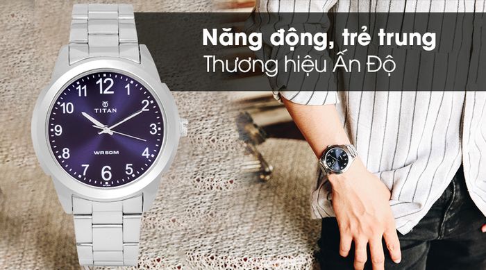 Đồng hồ nam Titan 1585SM05 có kiểu dáng trẻ trung, năng động