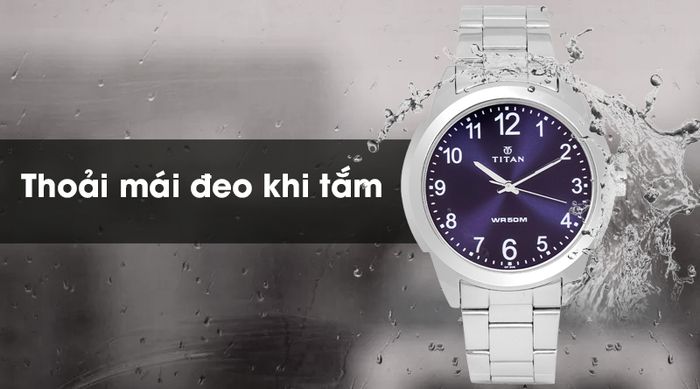 Đồng hồ nam Titan 1585SM05 có hệ số chống nước 5 ATM
