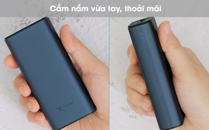 Pin sạc dự phòng Polymer 10.000mAh Type C PD QC3.0 Xmobile PowerSlim PJ JP213 - Cầm thuận tay
