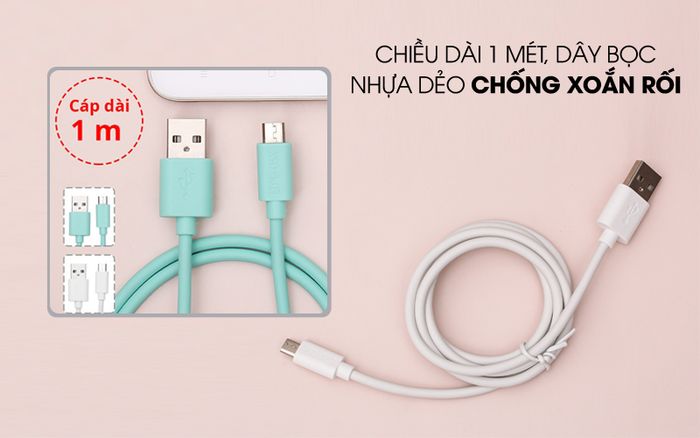 Đẹp mắt, tiện dụng - Cáp Micro 1m AVA LTPL-05X