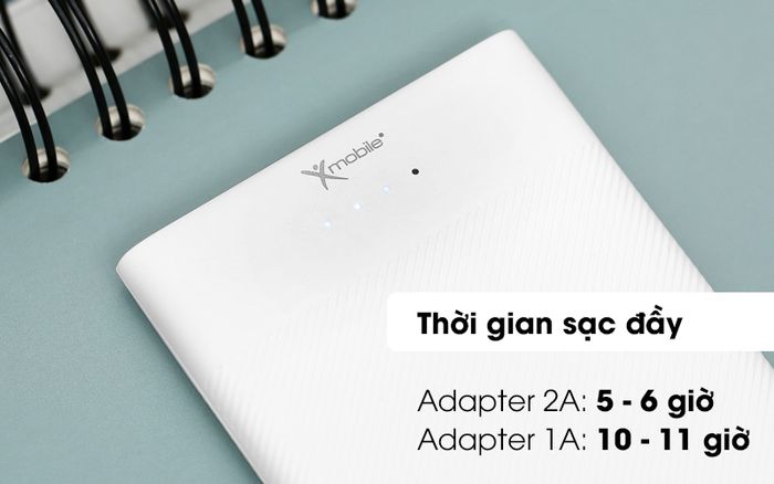 Với thời gian sạc đầy nhanh chóng - Pin sạc dự phòng Polymer 10000mAh Type C Xmobile PW37Y5B Trắng