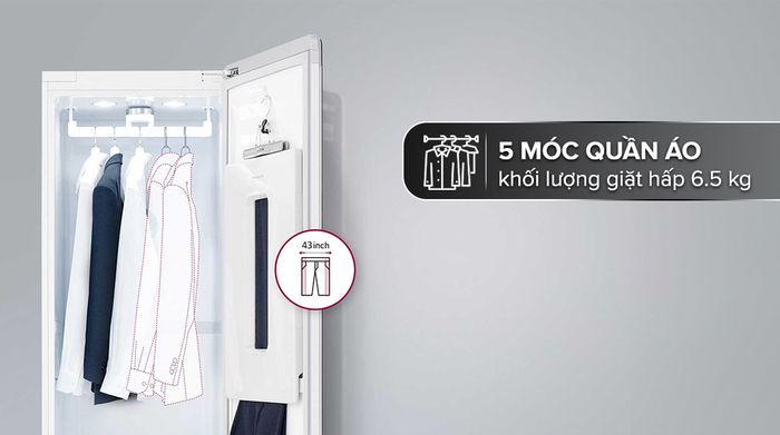 Số móc Tủ chăm sóc quần áo thông minh LG Styler Inverter 5 móc S5MB